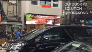 Outdoor P3 screen being installed in HongKong