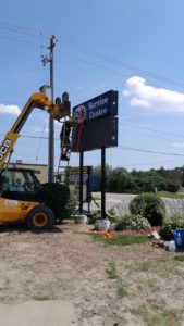 New P10 double faced LED billboard installation in Canada
