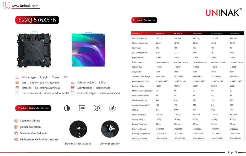 LED video display for Events-E22Q-Uninak - E22Q - 1