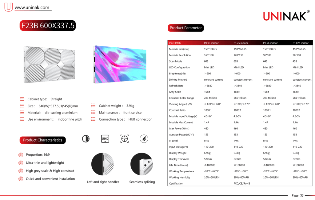 Indoor Fine Pitch LED video display-F23B-Uninak - F23B - 1