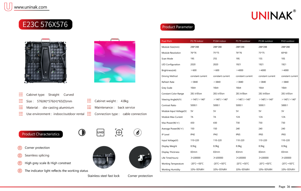 576×576mm Rental Cabinet LED Video For Display-E23C - E23C - 1