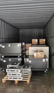 Loading a containerIndoor 960×960mm Fixed, 500×1000mm rental display, and 640×1920mm poster